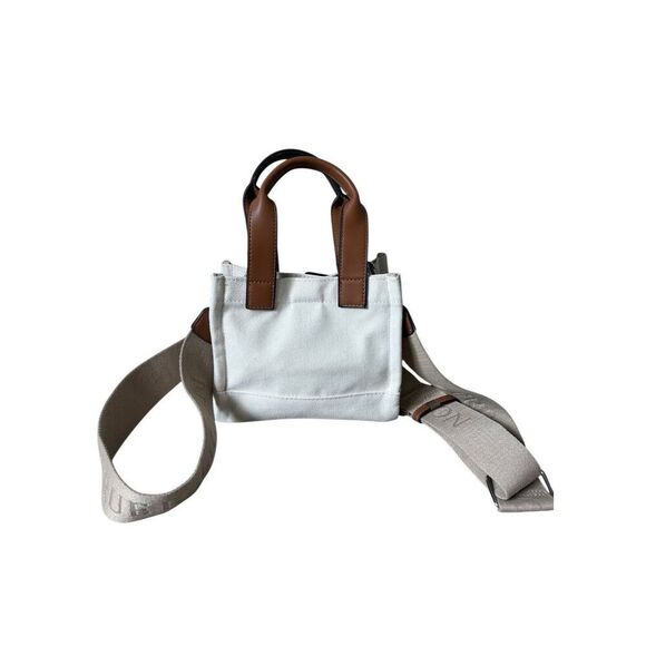 NEW True Religion Canvas Mini Tote Bag Natural Cream - Picture 5 of 13